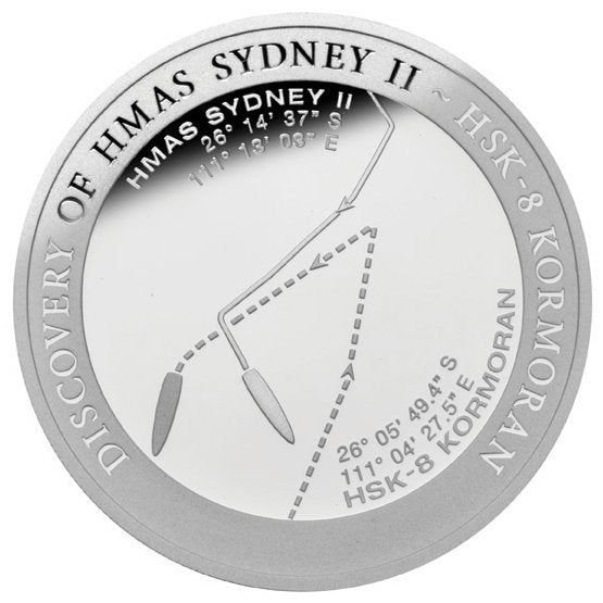 2008 $1 HMAS Sydney II and HSK-8 Kormoran 1oz Silver Proof Coin with Medallion and Badge Set