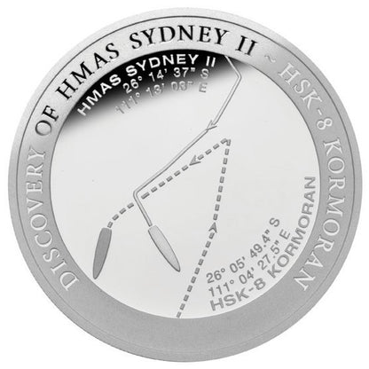 2008 $1 HMAS Sydney II and HSK-8 Kormoran 1oz Silver Proof Coin with Medallion and Badge Set
