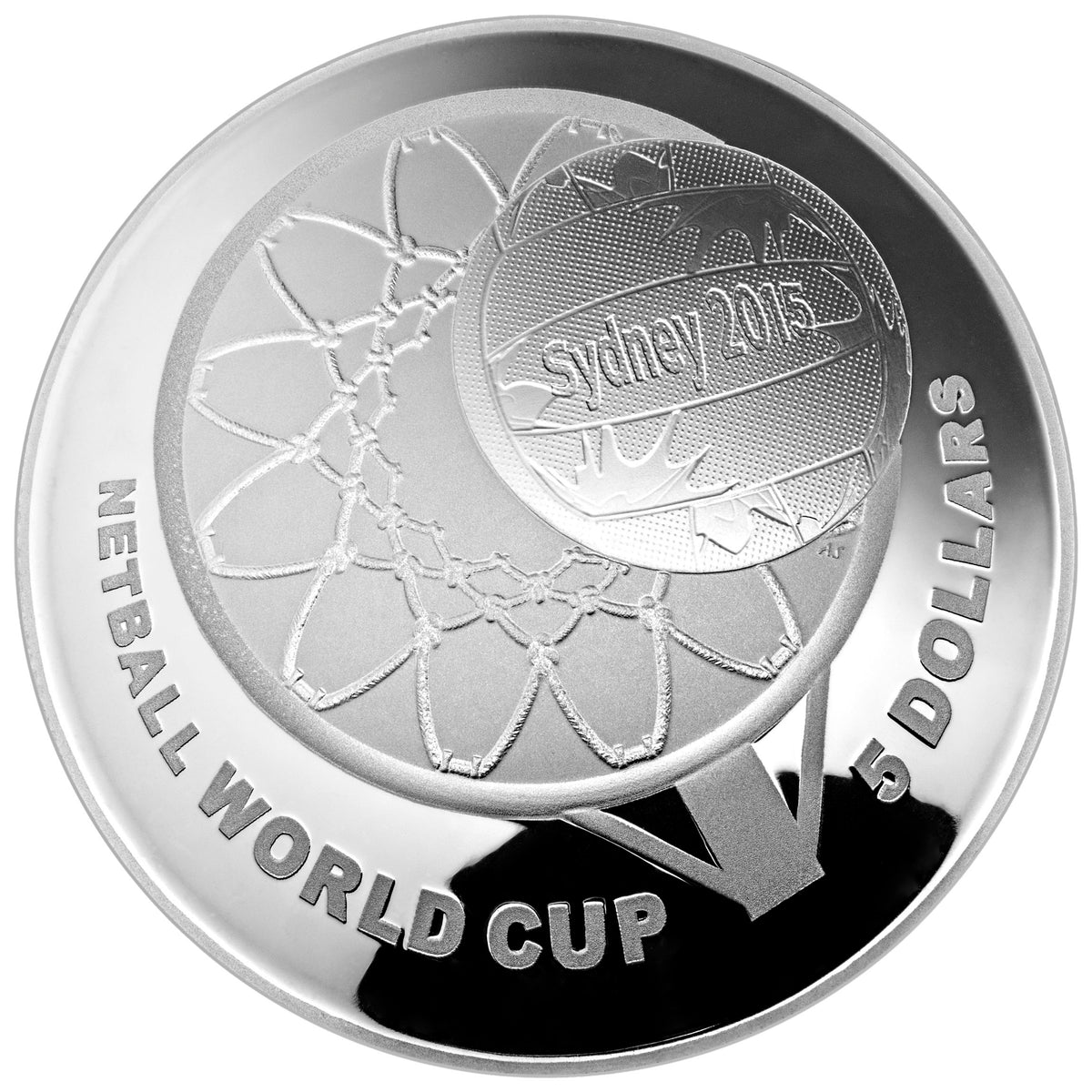 2015 $5 Netball World Cup 1oz Silver Proof Domed Coin