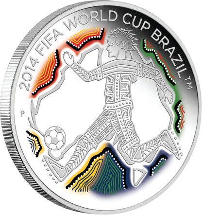 2012 50c FIFA World Cup Brazil 1/2oz Silver Coloured Proof Coin