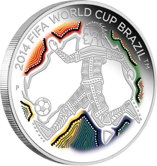 2012 50c FIFA World Cup Brazil 1/2oz Silver Coloured Proof Coin