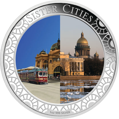2013 $1 ANDA Melbourne Sister Cities 1oz Silver Hologram Proof Coin