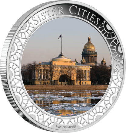 2013 $1 ANDA Melbourne Sister Cities 1oz Silver Hologram Proof Coin