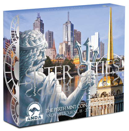 2013 $1 ANDA Melbourne Sister Cities 1oz Silver Hologram Proof Coin