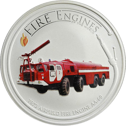 Cook Islands 2006 $1 Fire Engines of The World 1973 Airfield AA-60 1oz Silver Coloured Coin