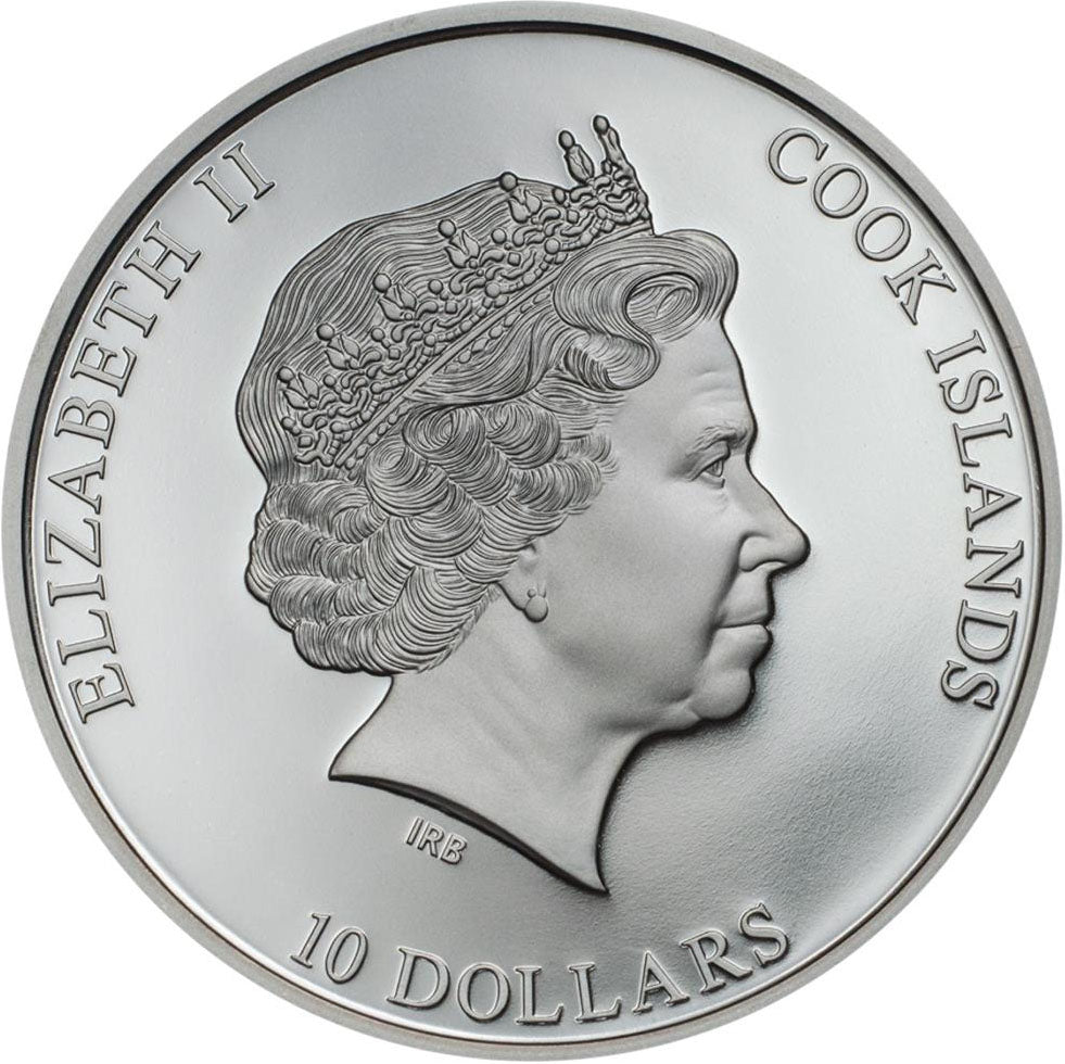 Cook Islands 2018 $10 AC/DC 2oz Silver Coloured Proof Coin