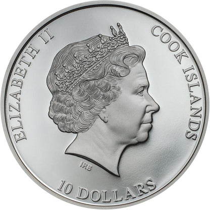 Cook Islands 2018 $10 AC/DC 2oz Silver Coloured Proof Coin