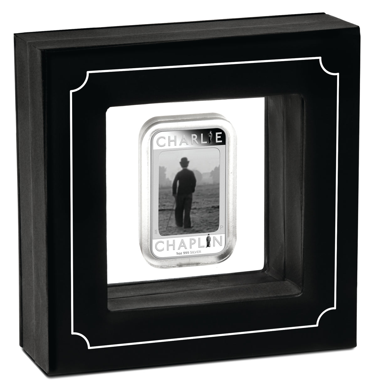 Tuvalu 2014 $1 Charlie Chaplin 100 Years of Laughter 1oz Silver Lenticular Proof Rectangle Shaped Coin
