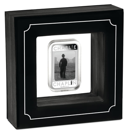 Tuvalu 2014 $1 Charlie Chaplin 100 Years of Laughter 1oz Silver Lenticular Proof Rectangle Shaped Coin