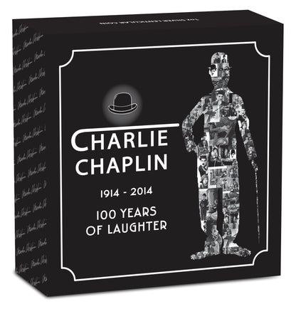 Tuvalu 2014 $1 Charlie Chaplin 100 Years of Laughter 1oz Silver Lenticular Proof Rectangle Shaped Coin