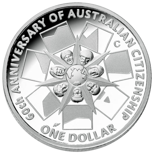 2009 $1 60 Years of Australian Citizenship Silver Proof Coin