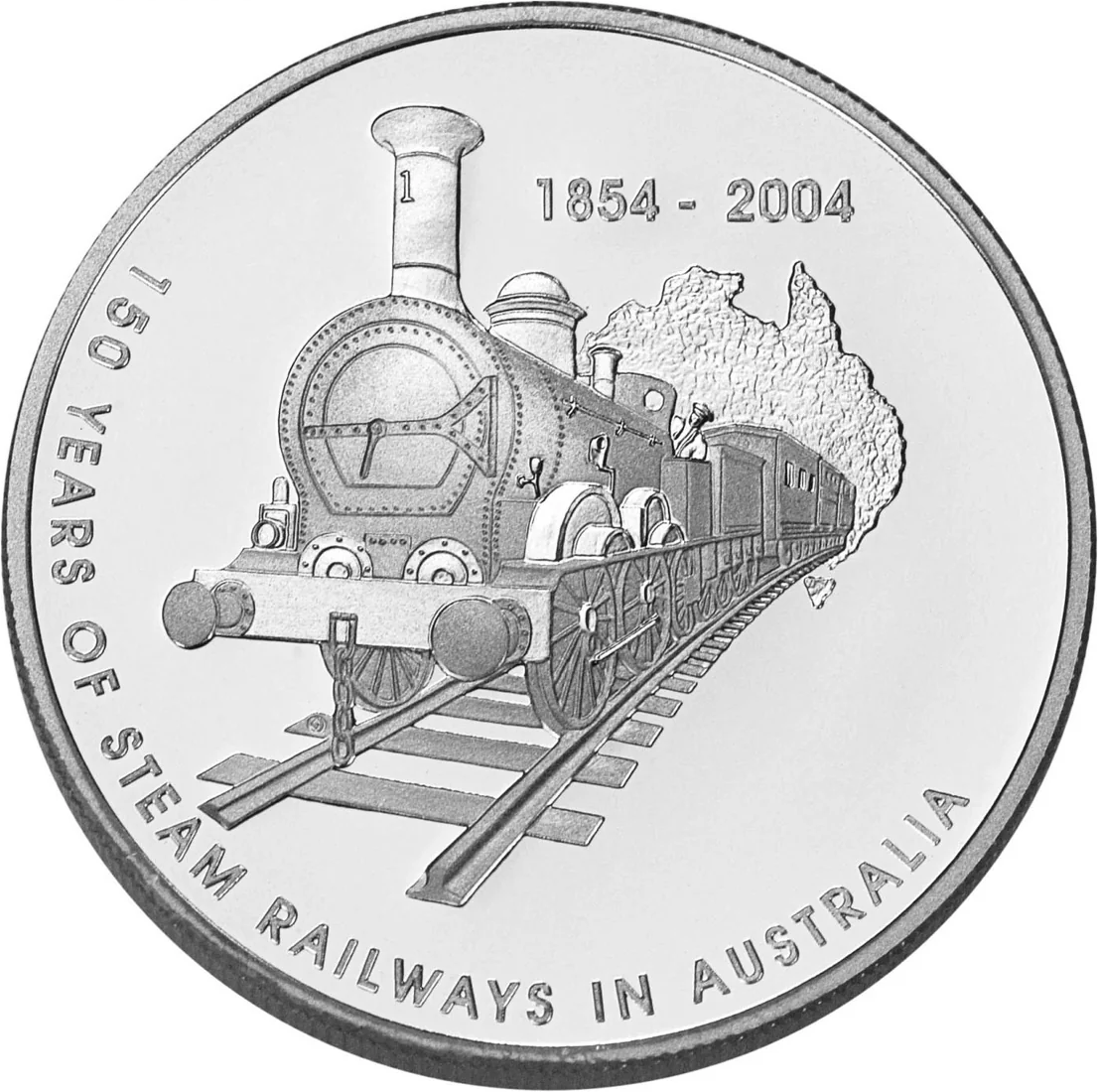 2004 $5 150 Years of Steam Railways In Australia 1oz Silver Proof Coin
