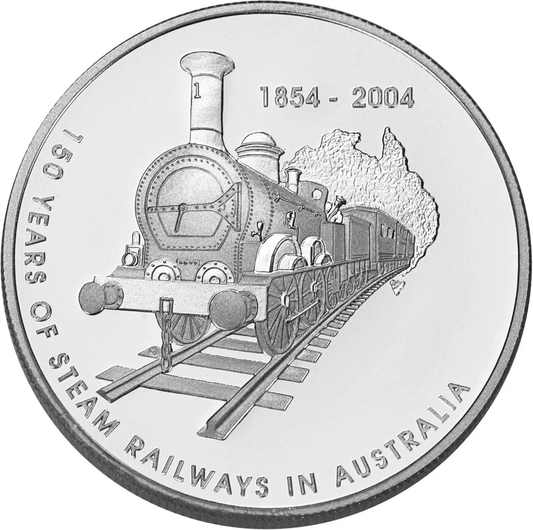 2004 $5 150 Years of Steam Railways In Australia 1oz Silver Proof Coin
