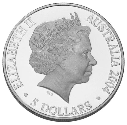 2004 $5 150 Years of Steam Railways In Australia 1oz Silver Proof Coin