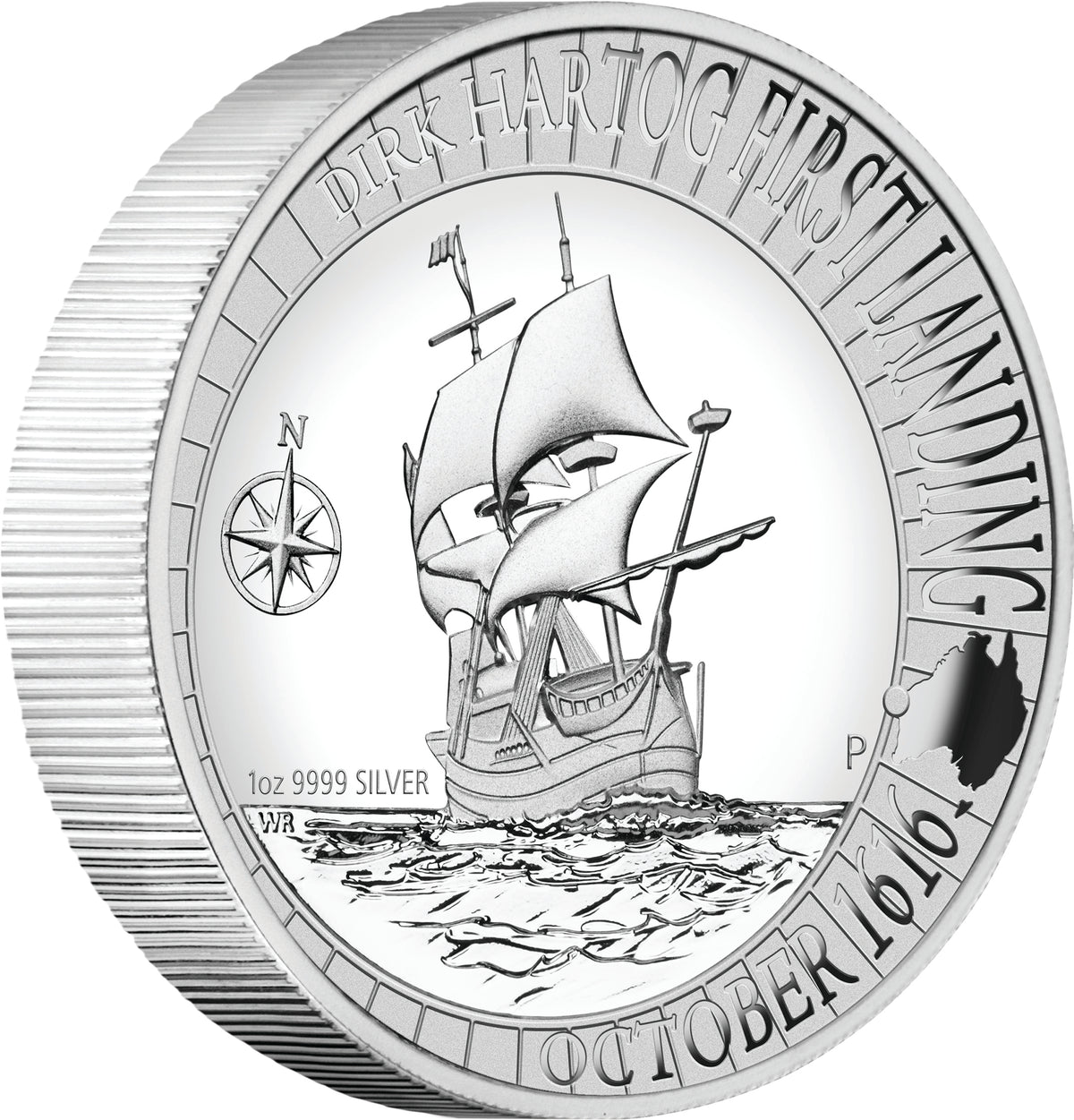 2016 $1 Dirk Hartog Australian Centenary of Australian Landing 1oz Silver High Relief Proof Coin