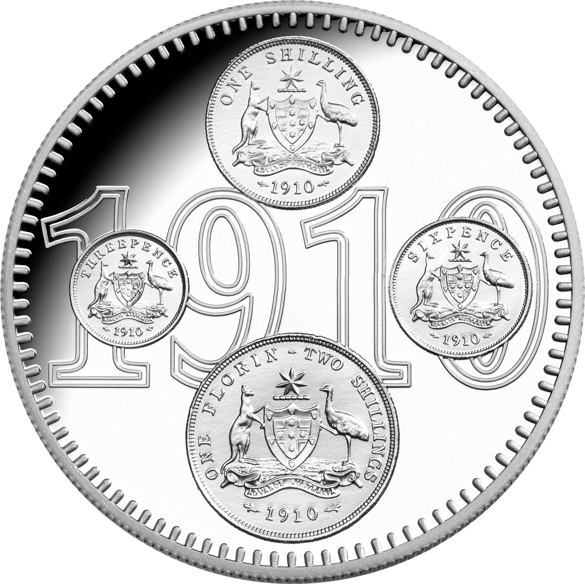 2010 $1 100 Years of Australian Coinage 1oz Silver Proof Coin