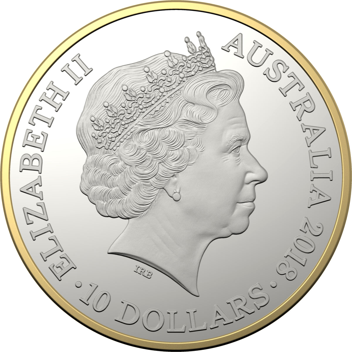 2018 $10 25th Anniversary of The Kangaroo Series Selectively Gold Plated 5oz Silver Proof Coin