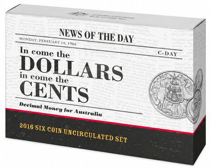 2016 C-Day In Come The Dollars In Come The Cents 6 Coin Uncirculated Set