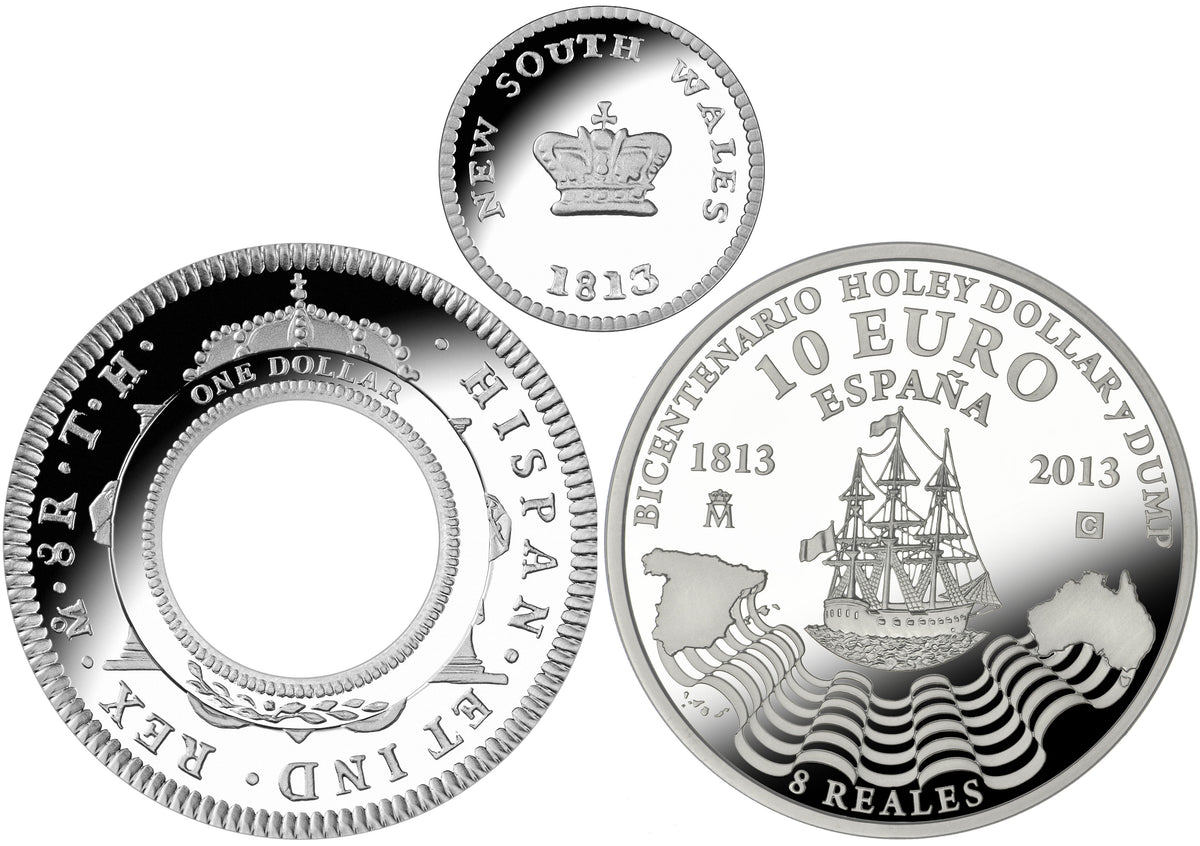 2013 Bicentenary of The Holey Dollar & Dump Silver Proof 3 Coin Set