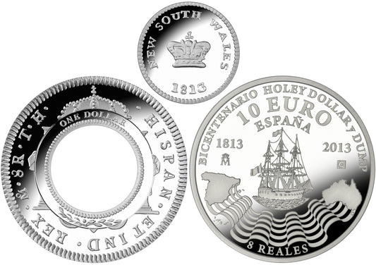 2013 Bicentenary of The Holey Dollar & Dump Silver Proof 3 Coin Set