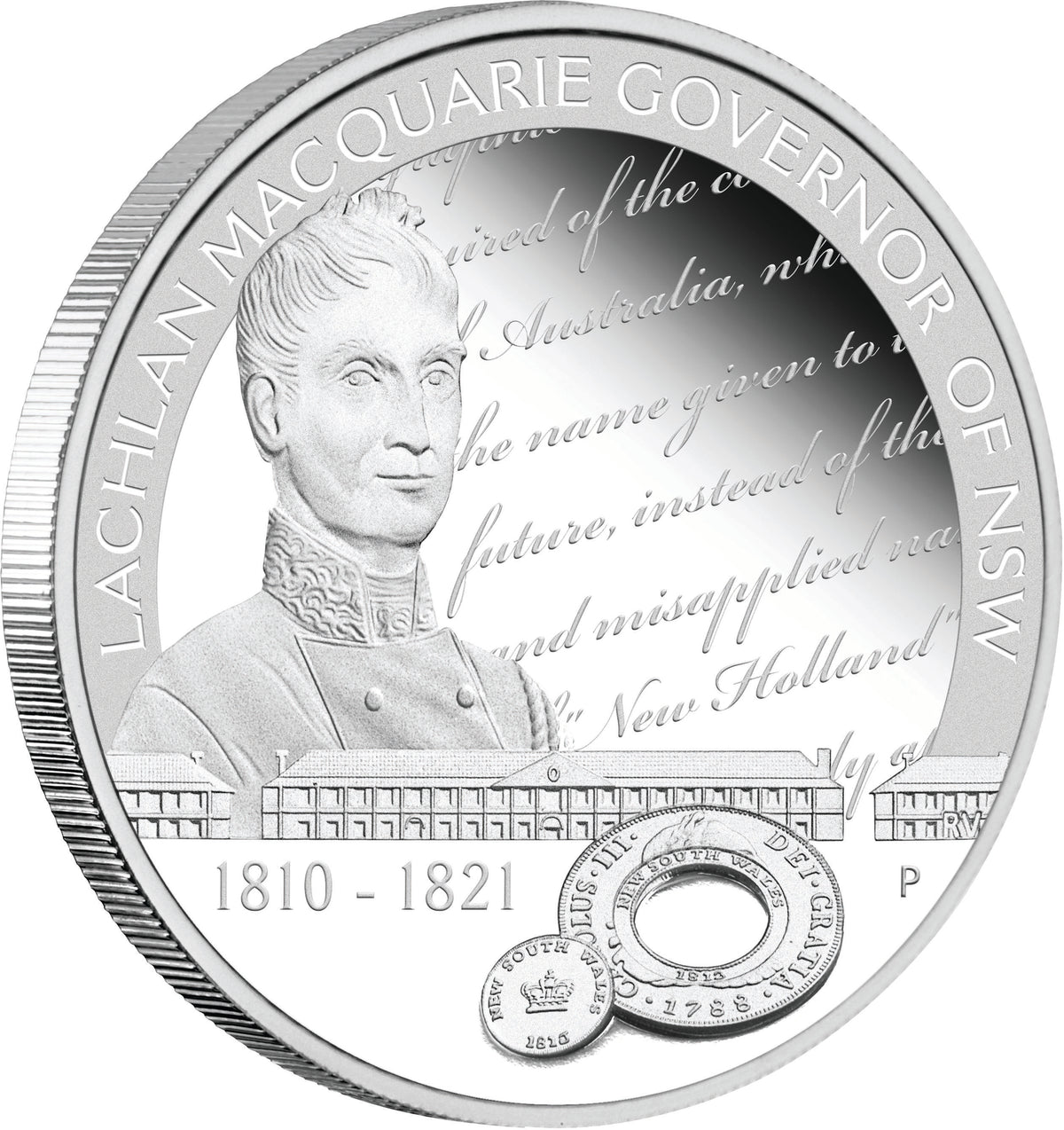 2010 $1 Lachlan Macquarie Governor of NSW 1oz Silver Proof Coin