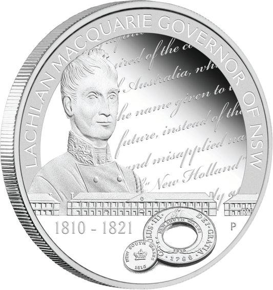 2010 $1 Lachlan Macquarie Governor of NSW 1oz Silver Proof Coin