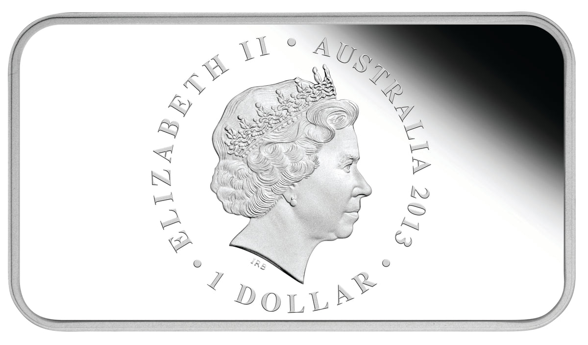2013 $1 100th Anniversary of Australia's First Banknote 1oz Silver Coloured Proof Rectangle Shaped Coin and Stamp Set