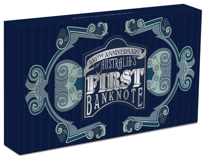 2013 $1 100th Anniversary of Australia's First Banknote 1oz Silver Coloured Proof Rectangle Shaped Coin and Stamp Set