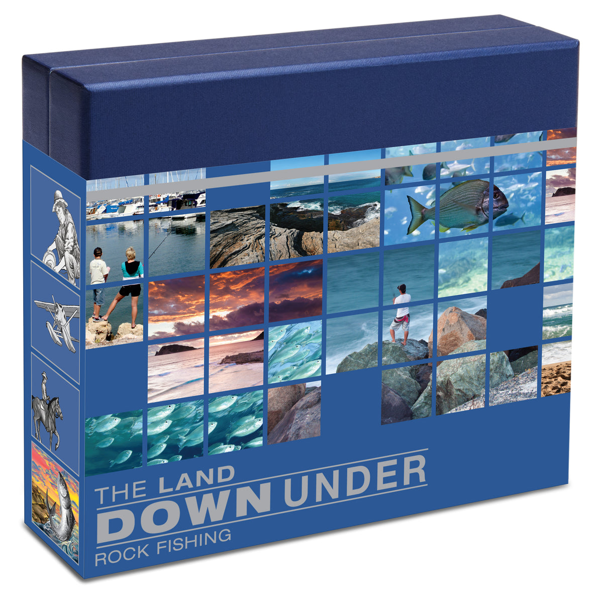 2014 $1 The Land Down Under Rock Fishing 1oz Silver Coloured Proof Coin