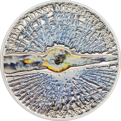 Cook Islands 2013 $5 Stardust of The Universe Chelyabinsk Meteorite Silver Coloured Proof Coin