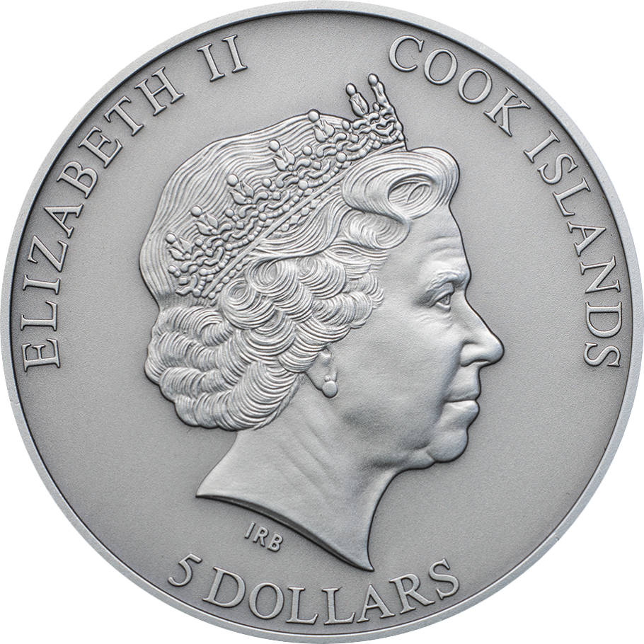 Cook Islands 2015 $5 Stardust of The Universe Chondrite Impact Meteorite NWA 4037 1oz Silver Antiqued Coin