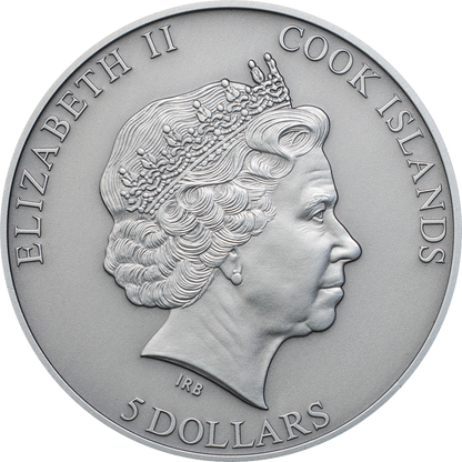 Cook Islands 2015 $5 Stardust of The Universe Chondrite Impact Meteorite NWA 4037 1oz Silver Antiqued Coin