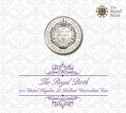 UK 2015 £5 The Royal Birth Uncirculated Coin