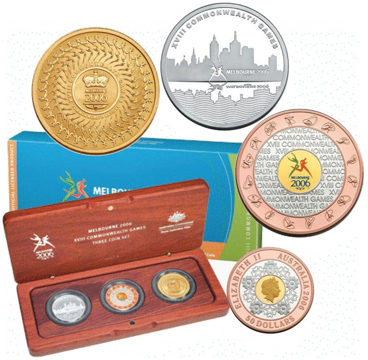 2006 XVII Commonwealth Games Melbourne 3 Coin Set