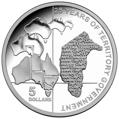 2014 $5 State Government 25 Years of Australian Capital Territory Silver Proof Coin