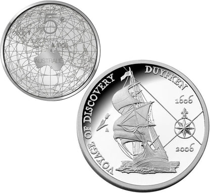 2006 Voyage of Discovery Duyfken Dollar and Euro Silver Proof 2 Coin Set