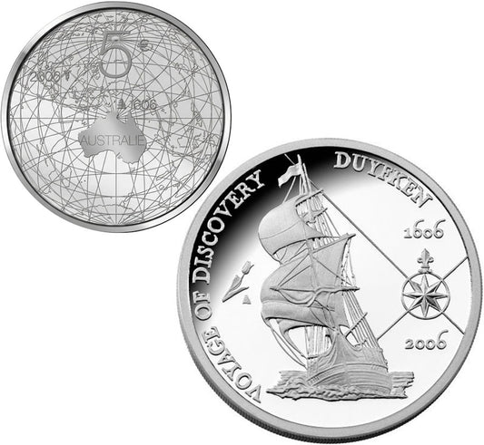 2006 Voyage of Discovery Duyfken Dollar and Euro Silver Proof 2 Coin Set
