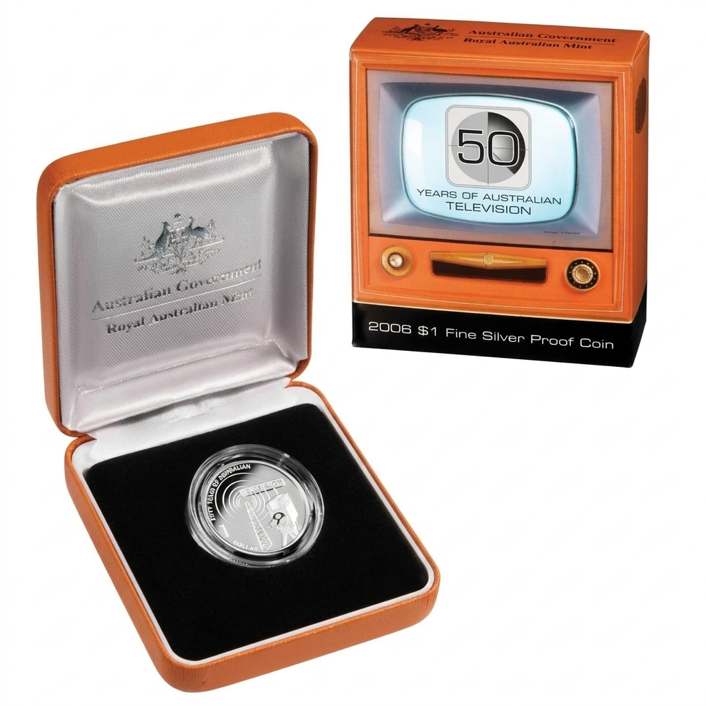 2006 $1 50 Years of Australian Television Silver Proof Coin