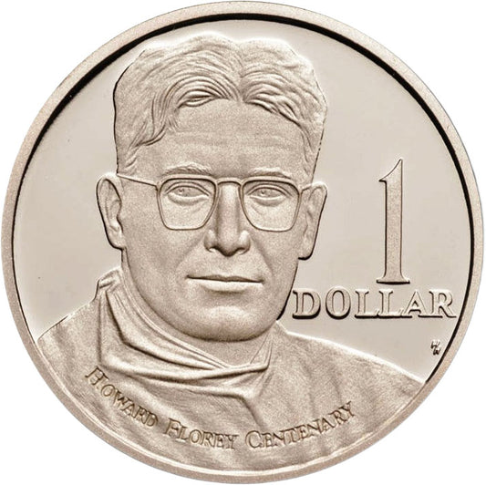 1998 $1 The Man Who Developed Penicillin Howard Florey Silver Proof Coin