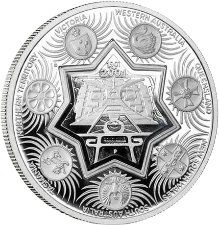 2001 $1 Centenary of Federation Holey Dollar & Dump 1oz Silver Proof Coin
