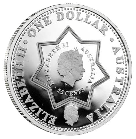2001 $1 Centenary of Federation Holey Dollar & Dump 1oz Silver Proof Coin