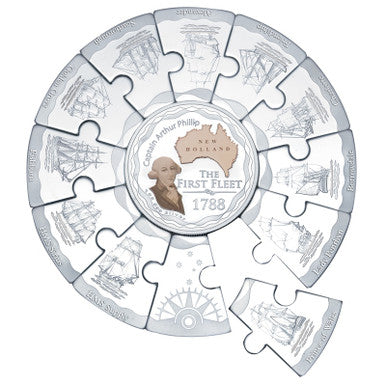 2008 The First Fleet 1oz Silver Proof Coin and Medallion Jigsaw Set
