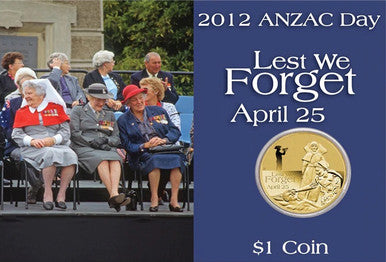 2012 $1 Lest We Forget ANZAC Day Uncirculated Coin