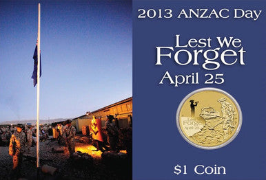 2013 $1 Lest We Forget ANZAC Day Uncirculated Coin