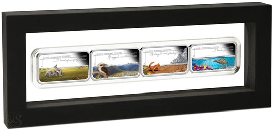 2015 $1 Sunburnt Country 1oz Silver Coloured Proof 4 Rectangle Coin Set