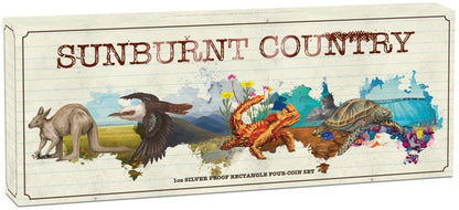 2015 $1 Sunburnt Country 1oz Silver Coloured Proof 4 Rectangle Coin Set