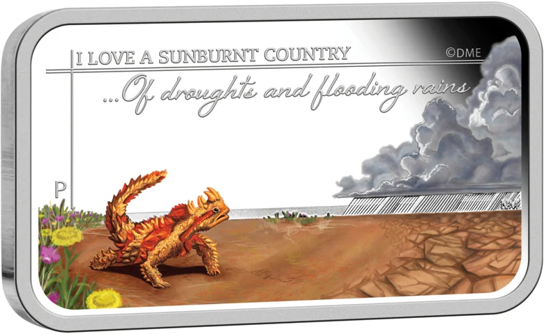2015 $1 Sunburnt Country 1oz Silver Coloured Proof 4 Rectangle Coin Set