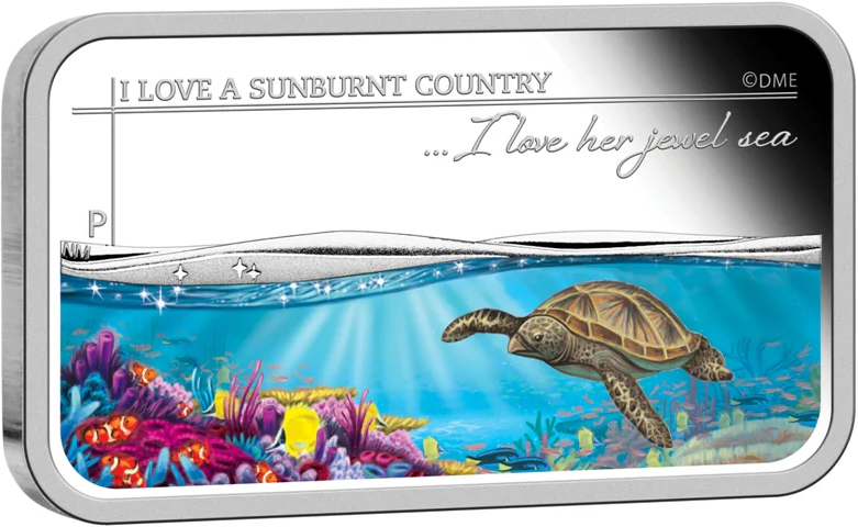 2015 $1 Sunburnt Country 1oz Silver Coloured Proof 4 Rectangle Coin Set