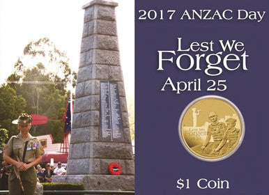 2017 $1 Lest We Forget ANZAC Day Uncirculated Coin
