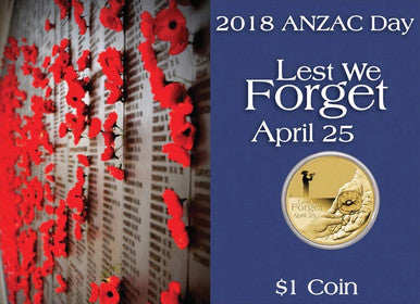 2018 $1 Lest We Forget ANZAC Day Uncirculated Coin
